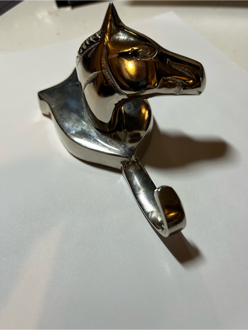 Western Silver Metal Horse Head Single Hook Towel Coat Hanger